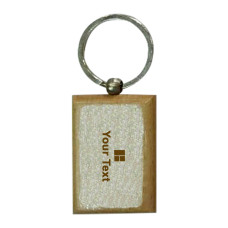 Wooden Square Keychain